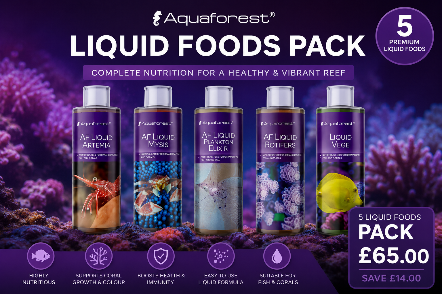 Aquaforest Liquid Foods Value Pack – 5 Pack