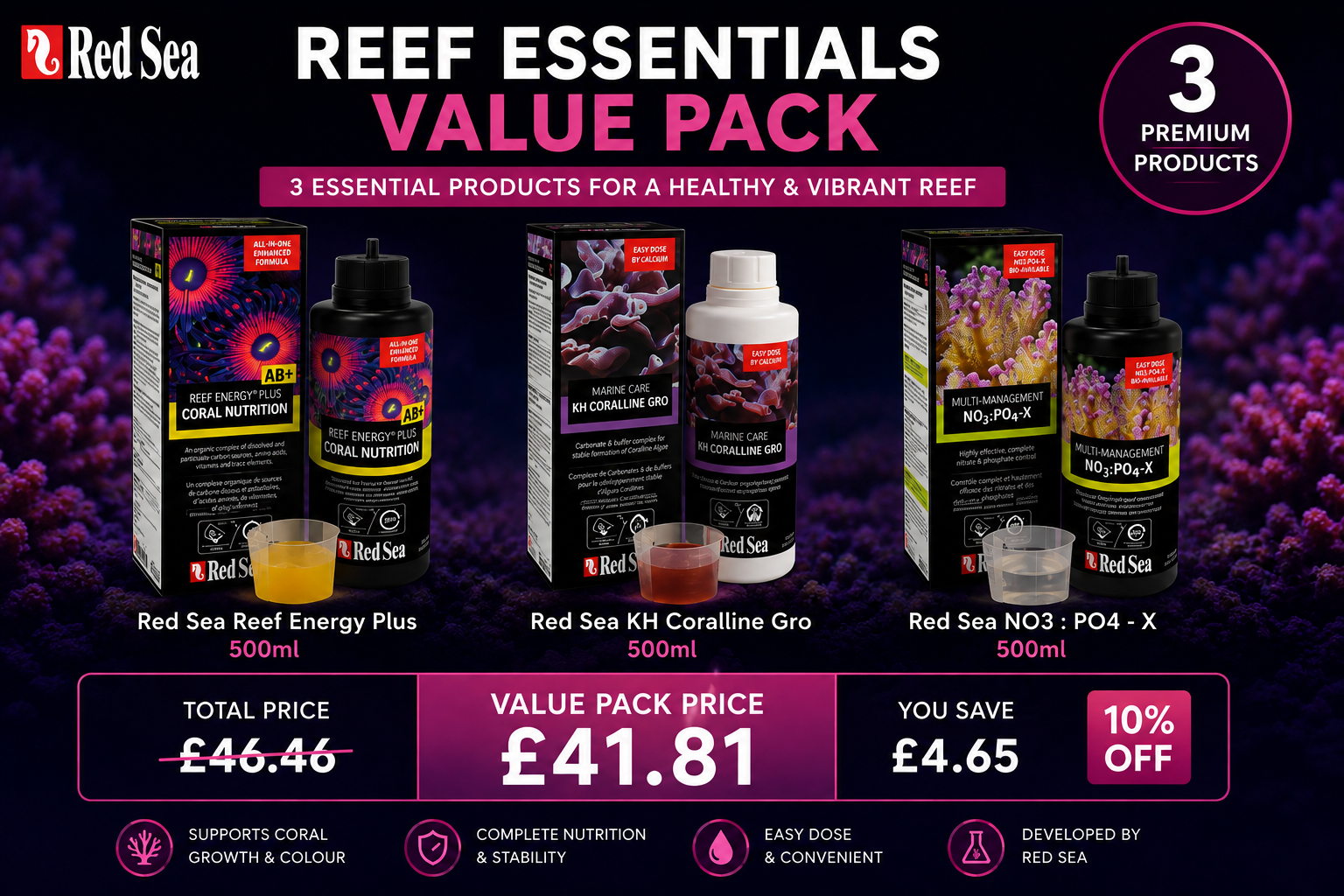 Red Sea Reef Essentials Value Pack – 3 Pack