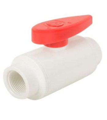 UPVC Ball Valve – White with Red Handle