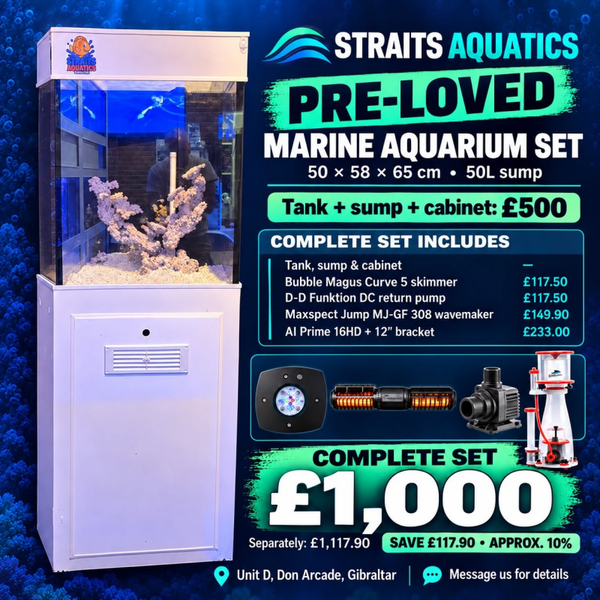 PRE-LOVED MARINE AQUARIUM SET - 188L+50L Sump