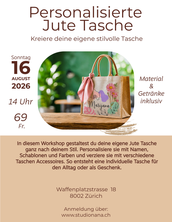 Workshop Personalisierte Jute Tasche