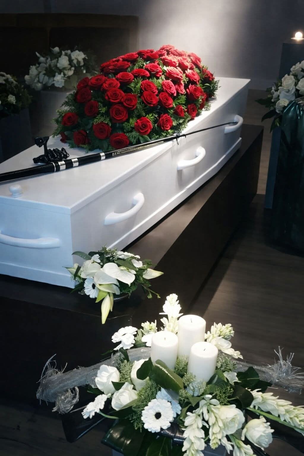 Boeket op Kist Linda's Bloemdecoratie