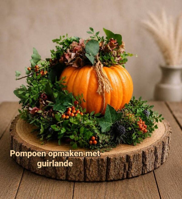 pompoen opmaken met guirlande