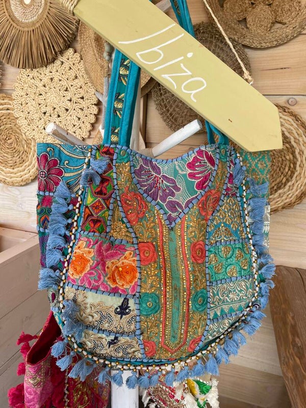 Boho tas blauw