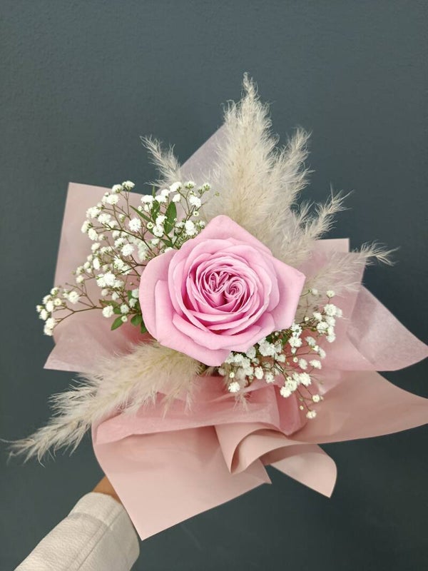 Mini Boho Strauß in Zartrosa