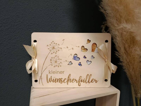 Personalisiertes Geldgeschenk aus Holz | Geburtstagskarte | Geschenkverpackung zum Geburtstag | "Wunscherfüller"