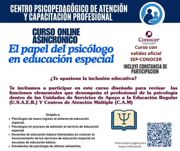 El Papel del Psicólogo en Educación Especial S.E.P
