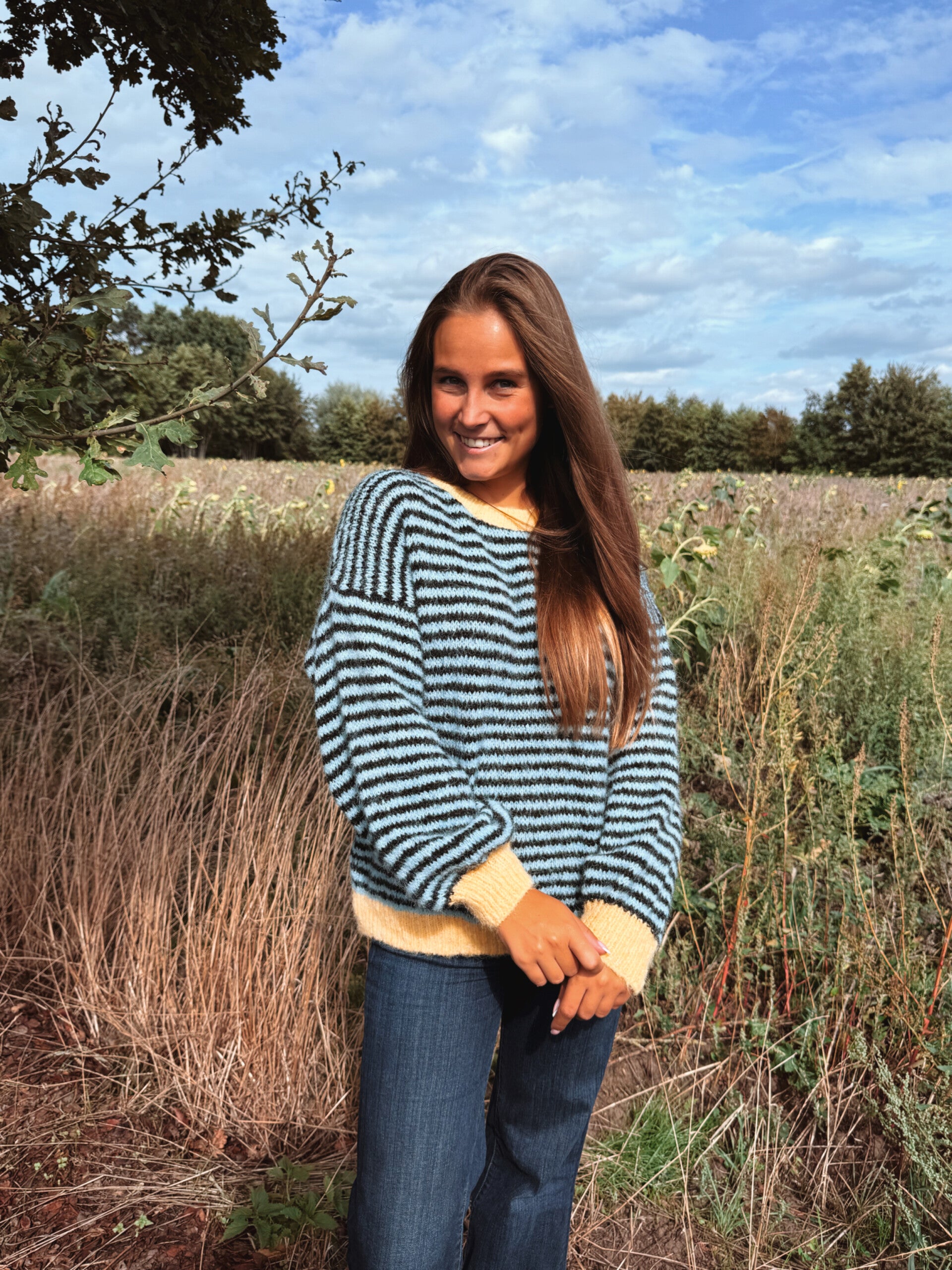 Blue knit sweater