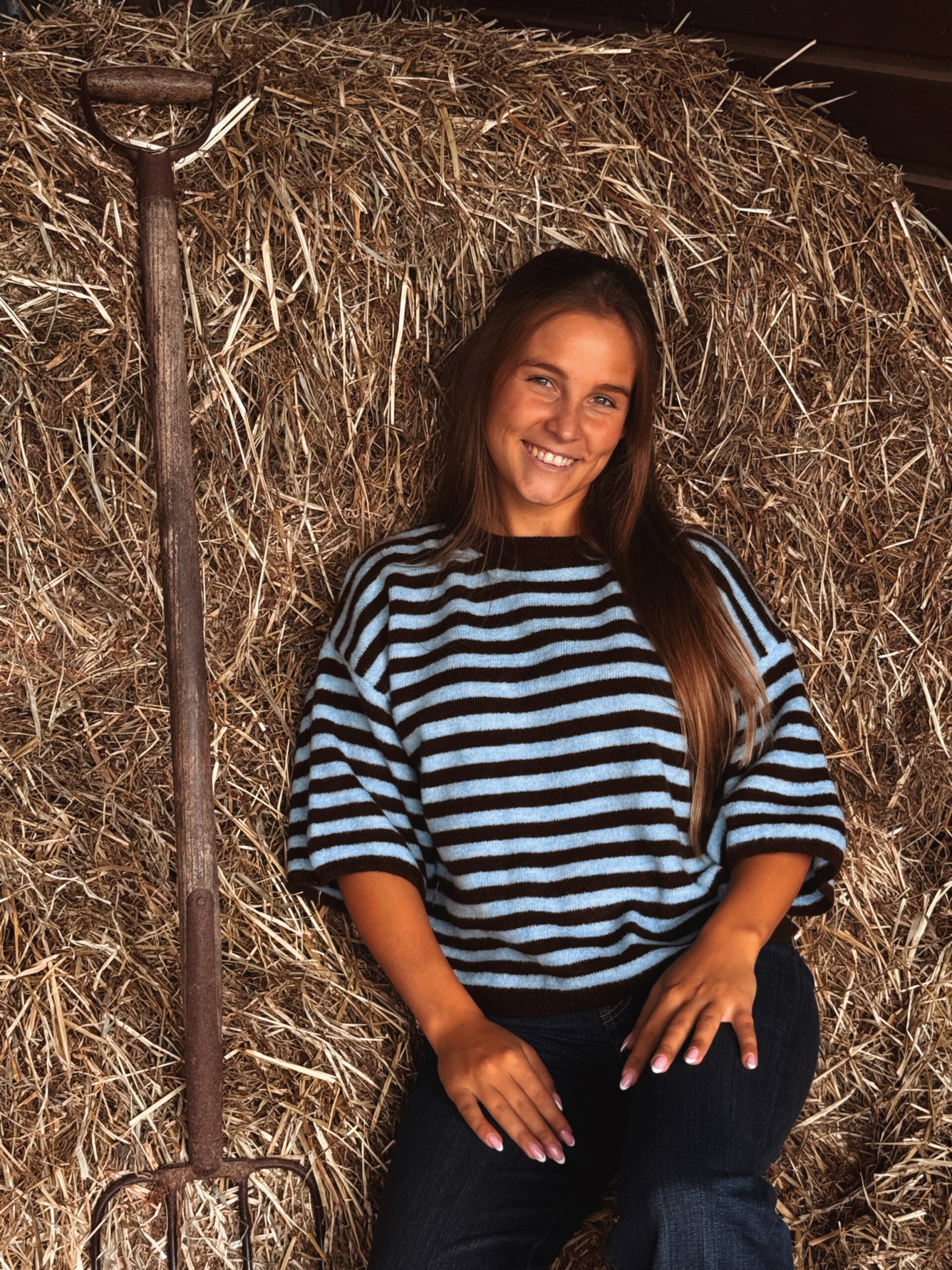 Softblue short sleeve sweater