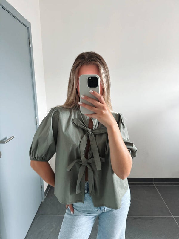 Khaki bow top