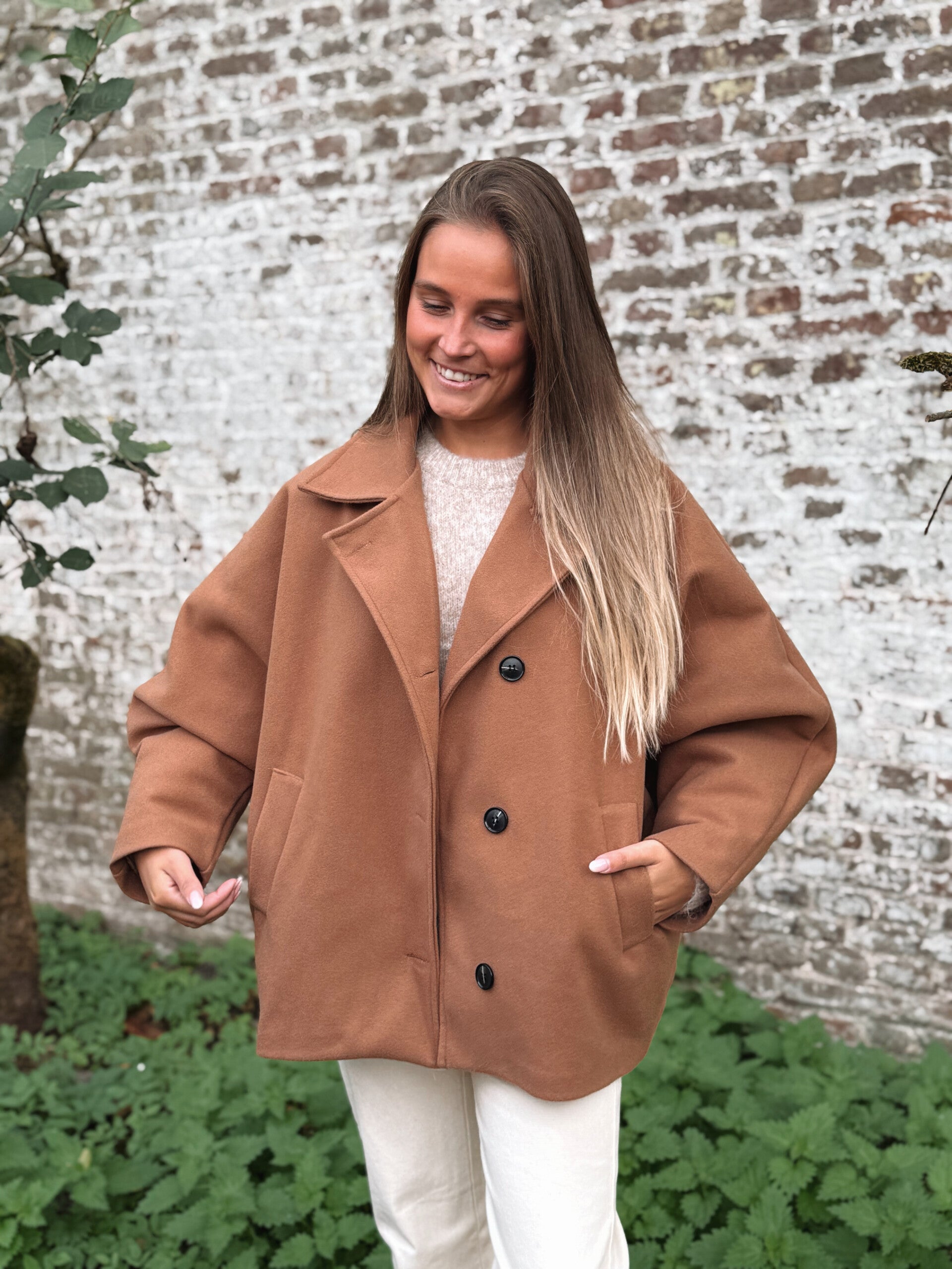 Oversized jacket - camel
