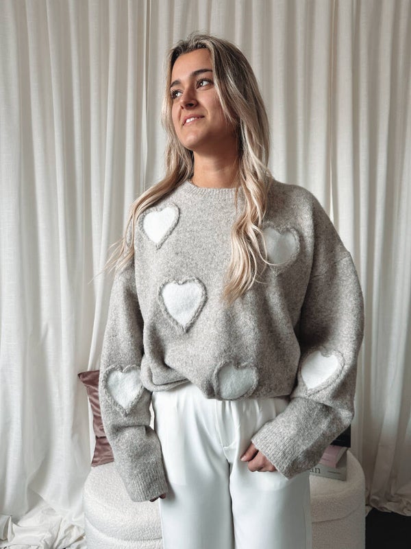 Hearts pull - taupe