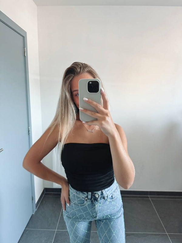 Black bandeau top