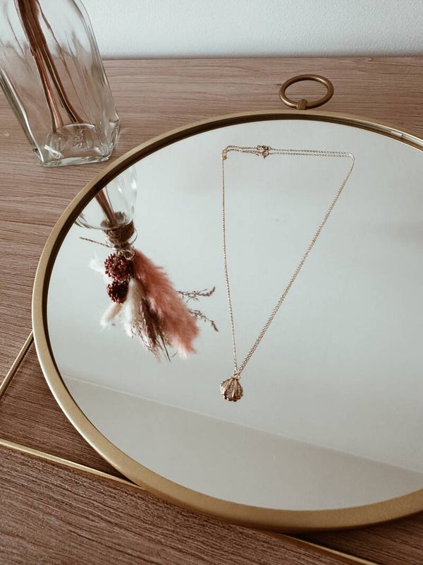 Ketting | schelpje met diamantjes - goud