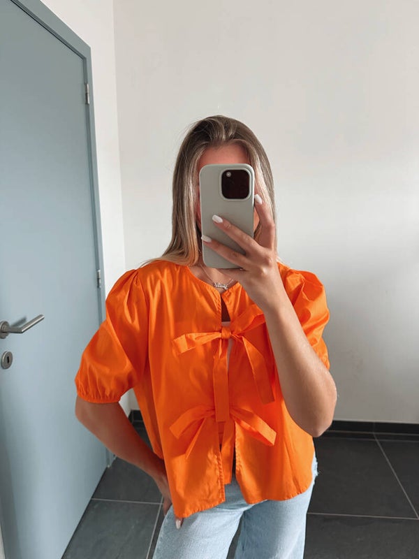 Orange bow top