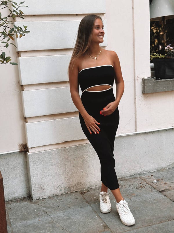 Long bandeau dress - black