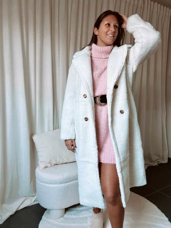 White long teddy coat