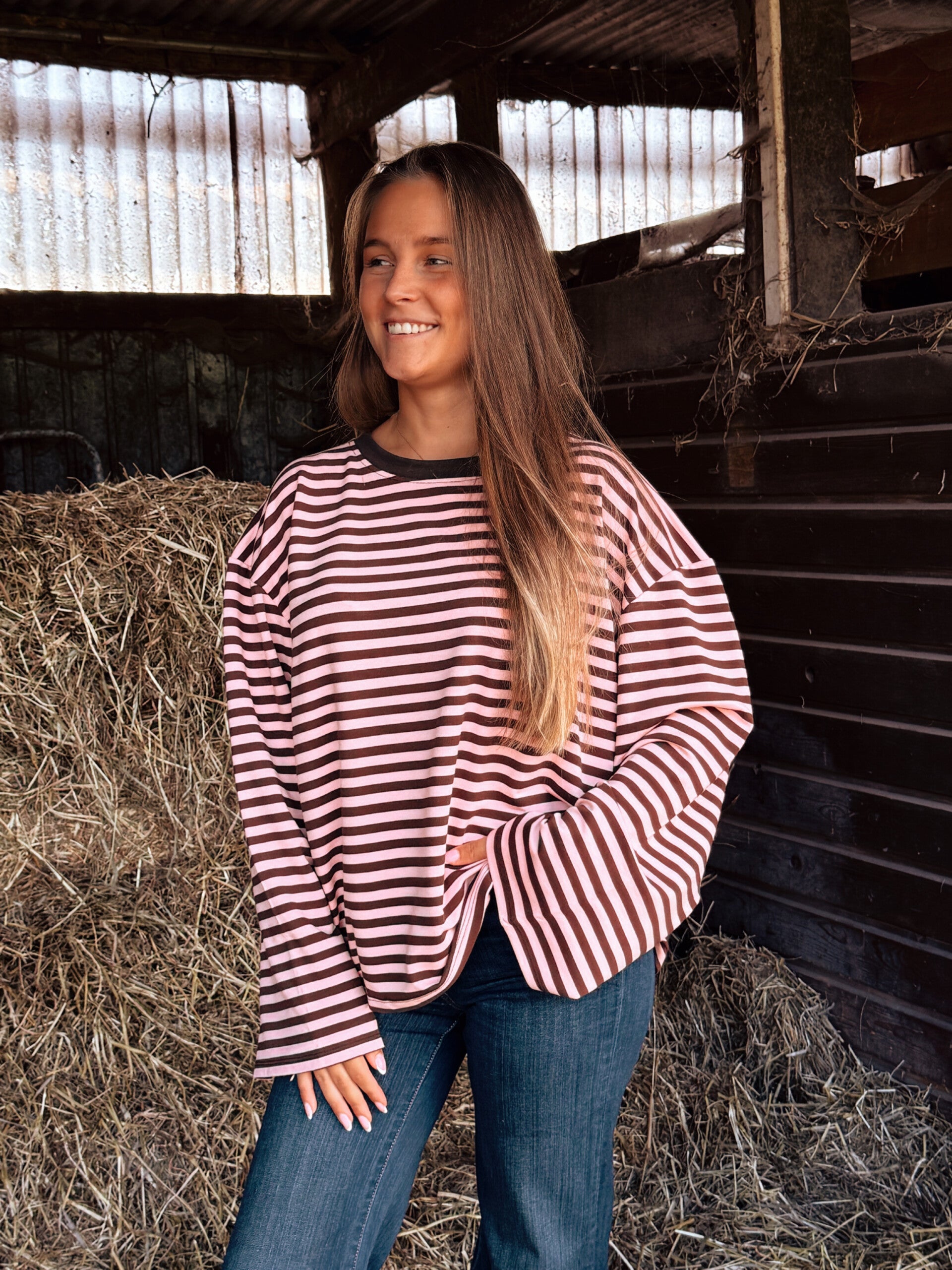 Old rose oversized long sleeve