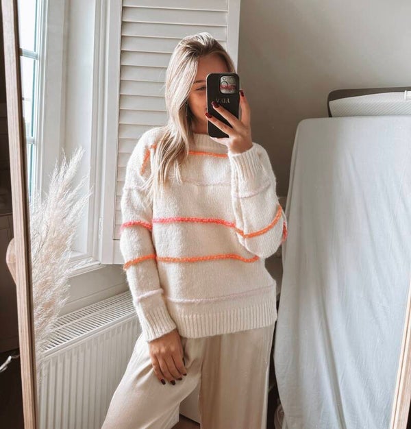 White striped knit