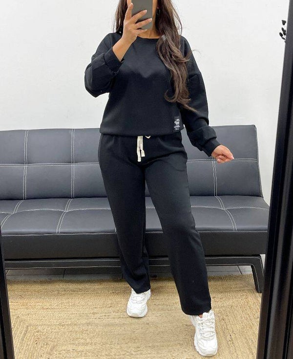 ensemble sweat + pantalon noir référence ah255082