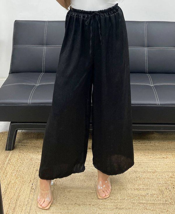 Pantalon Palazzo satin Noir