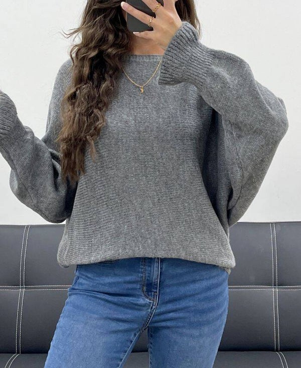 pullover en laine gris référence ah5157