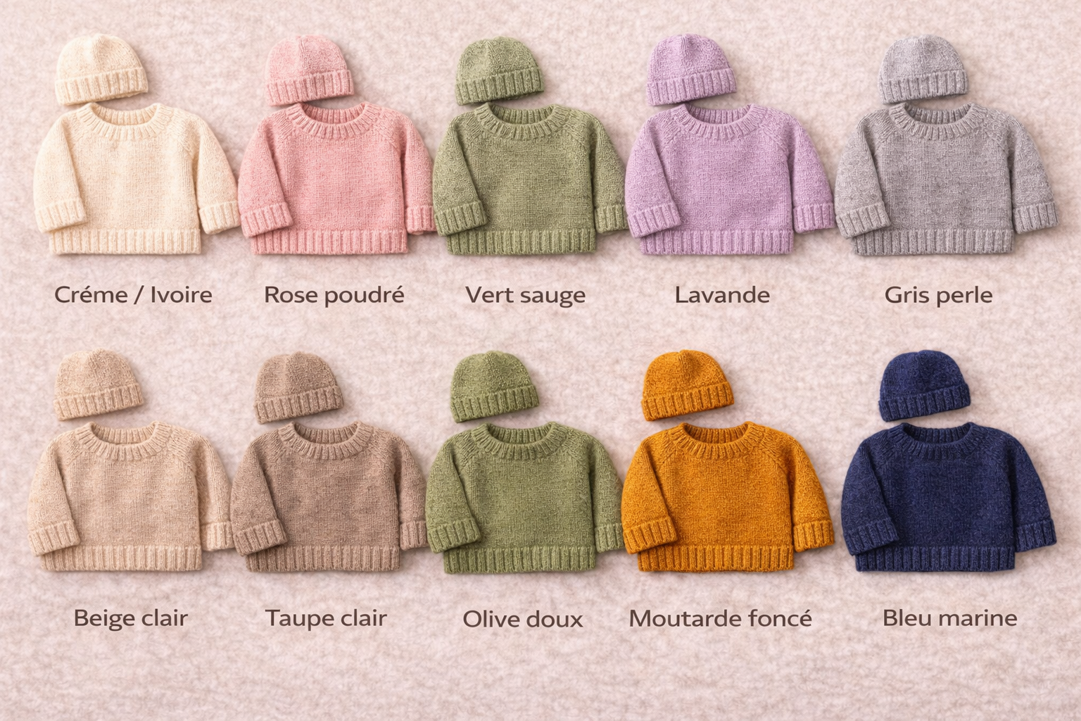 🧶 Ensemble Chandail + tuque 0-12m