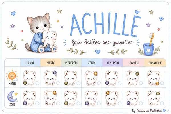 • Calendrier de Brossage - modèle Achille •