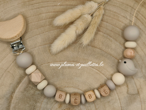 • Attache tétine Classique Oiseau •