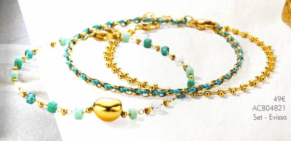 Evissa Armband Set vergoldet