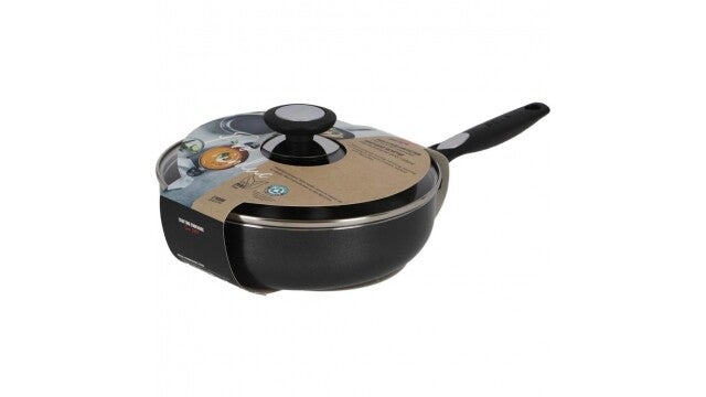 Beka Pro Induc Hapjespan met Glazen Deksel 24 cm Zwart