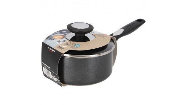 Beka Pro Induc Steelpan met Glazen Deksel 16 cm Zwart