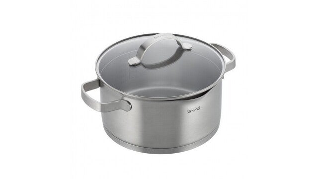 Brund Kookpan met Glazen Deksel 4L RVS