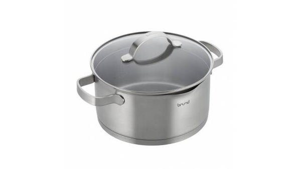 Brund Kookpan met Glazen Deksel 4L RVS
