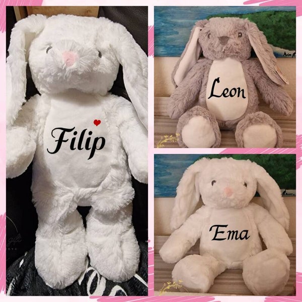 Faltenhase mit einer Aufschrift Ihrer Wahl