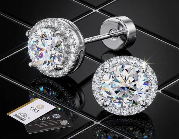 VVS1 Diamond Ear Studs GRA Certified