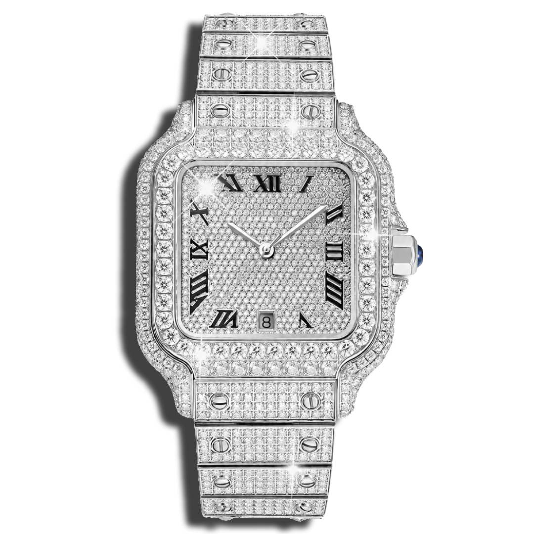 𝙍𝙊𝙈𝘼𝙉 𝙀𝙈𝙋𝙄𝙍𝙀 Personalised Moissanite Watch | Diamond-Tested, Luxury Box & Certificate Papers