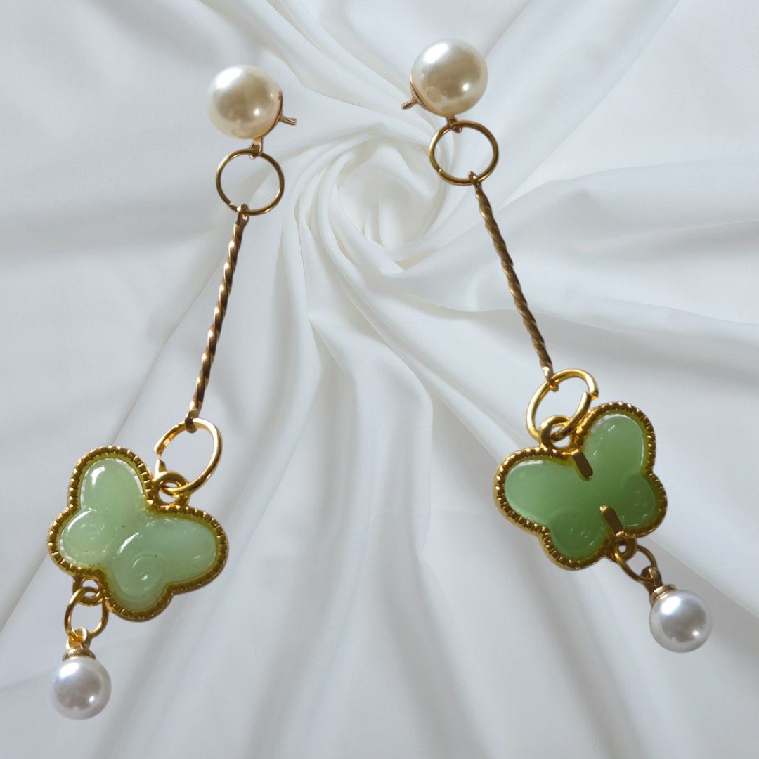 Jade toned drop earrings