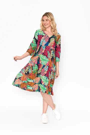 Middellange jurk bladeren