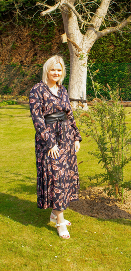 Losse donkerblauwe maxi jurk