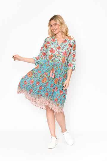 Middellange jurk bloemen