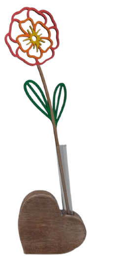 Houten bloem Flora Memento