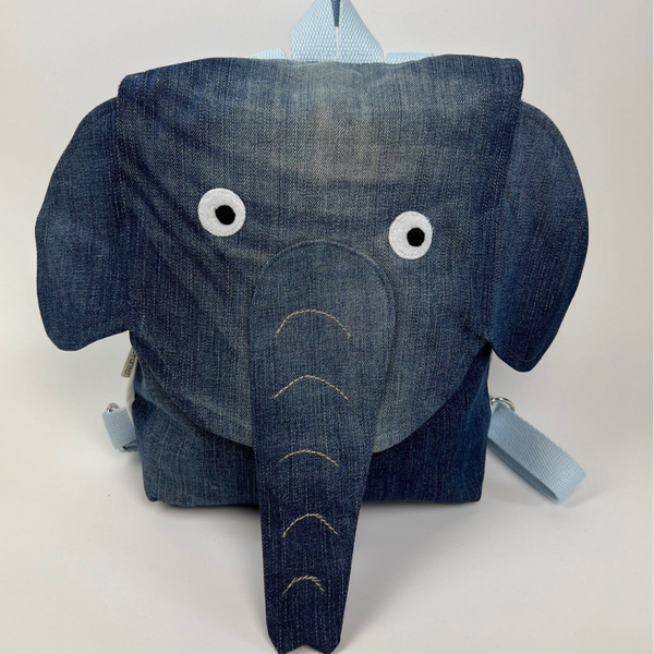 olefanten Rucksack aus blauer Jeans - Äpfel