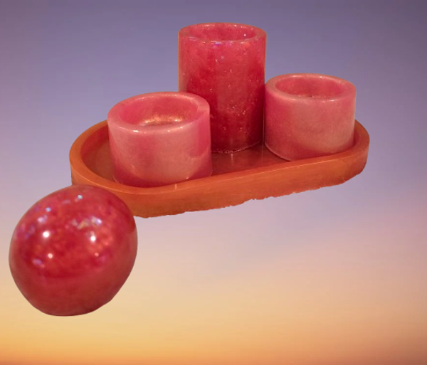 Resin 3 piece candle holder