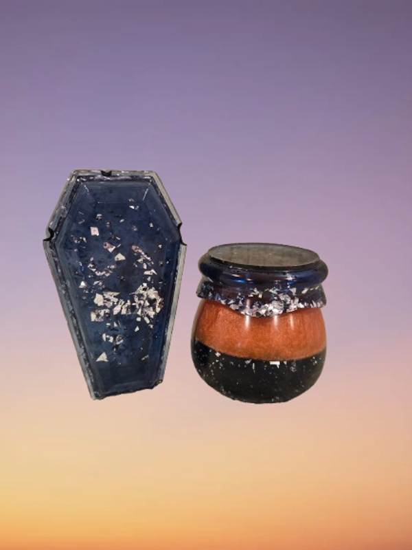 Resin coffin and jar combo