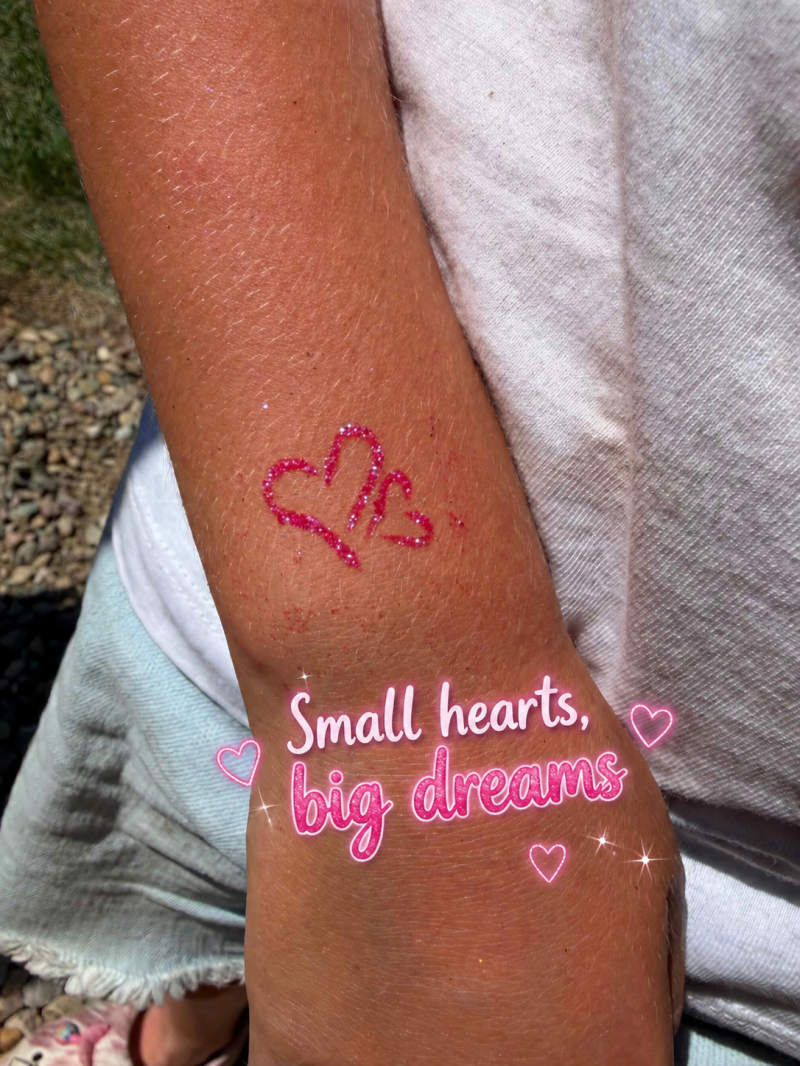 glitter tattoo hearts