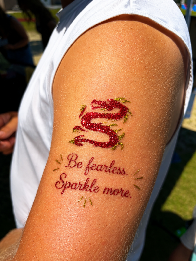 glitter tattoo dragon stirling market