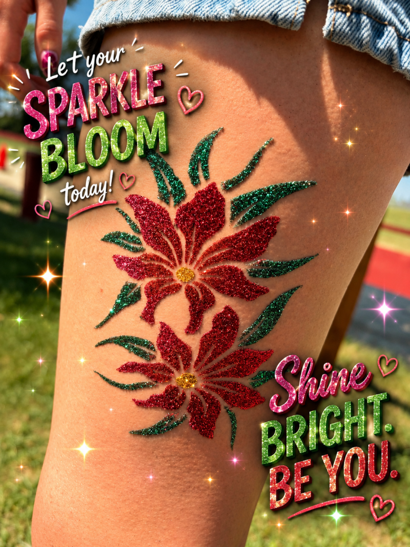 lily glitter tattoo