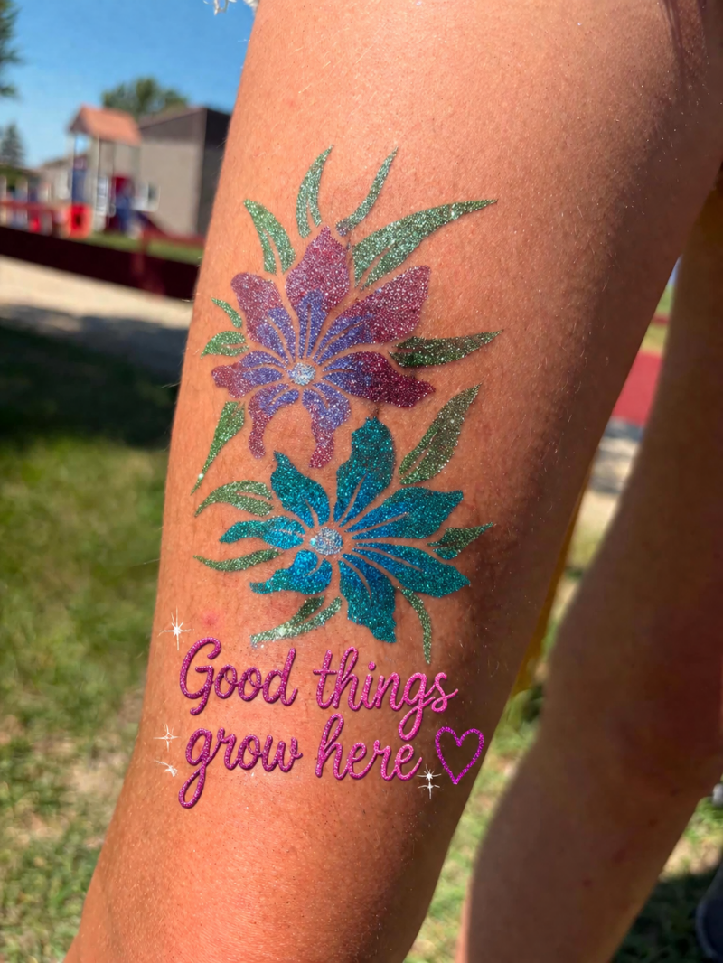 glitter tattoo lily