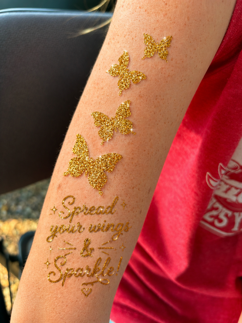 glitter tattoos butterflies